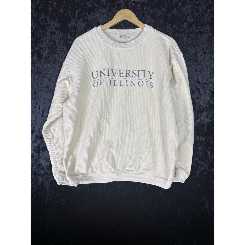Illinois Fighting Illini Chicka-d Brand Sweatshirt‎ Crewneck Women's S Tan